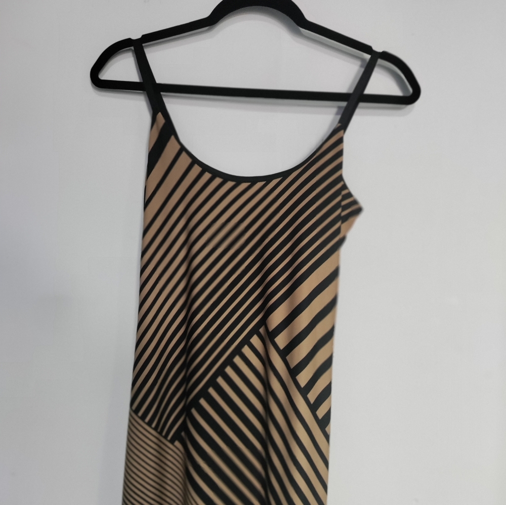 Bailey Blue gold & black striped strap dress
